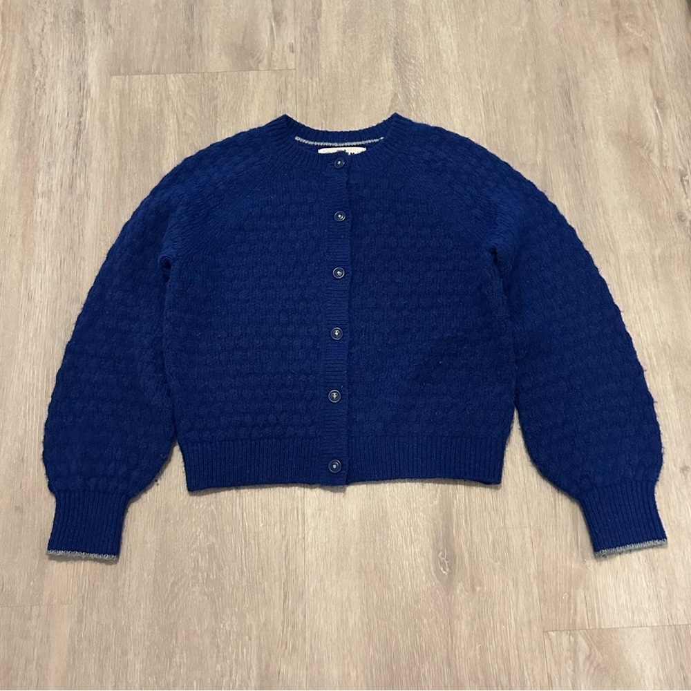 Mini Boden Blue Bubble Knit Cardigan Size 9-10